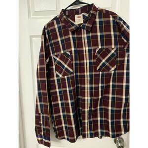 Levi’s plaid button down shirt size xxl